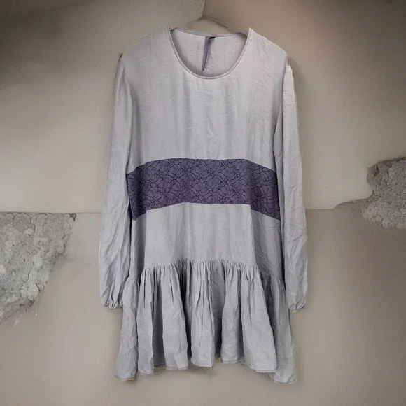 Topshop 100% Silk Lace Tunic Shift Dress UK Made‎ Sz 10 Romantic Layers - Picture 2 of 14